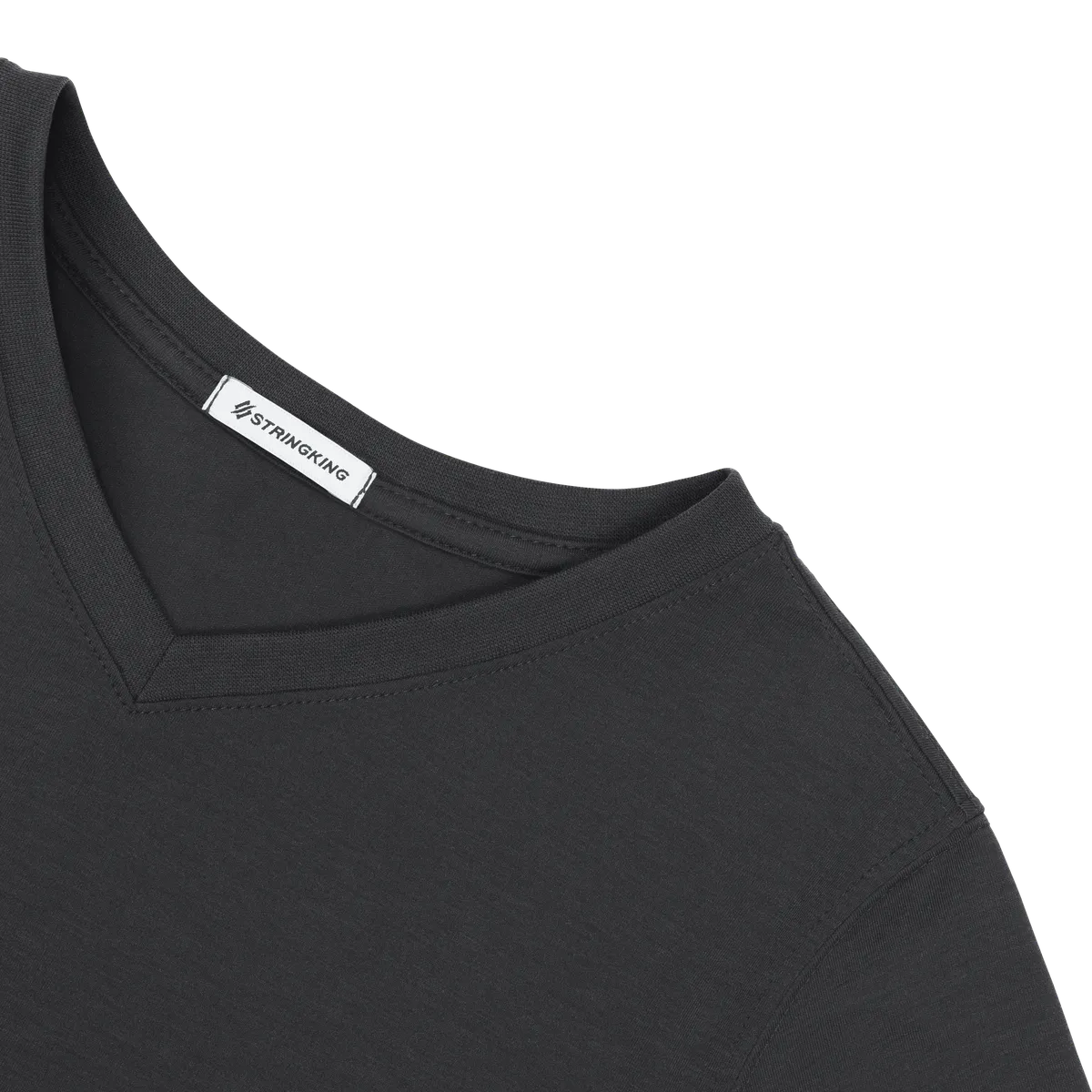 StringKing Women's FlexStyle Short Sleeve V-Neck T-Shirt - Sharp Fit, Moonless Night, Detail