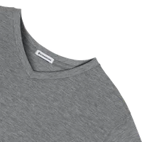 StringKing Men's FlexStyle Short Sleeve V-Neck T-Shirt - Sharp Fit, Heather Gray, Detail