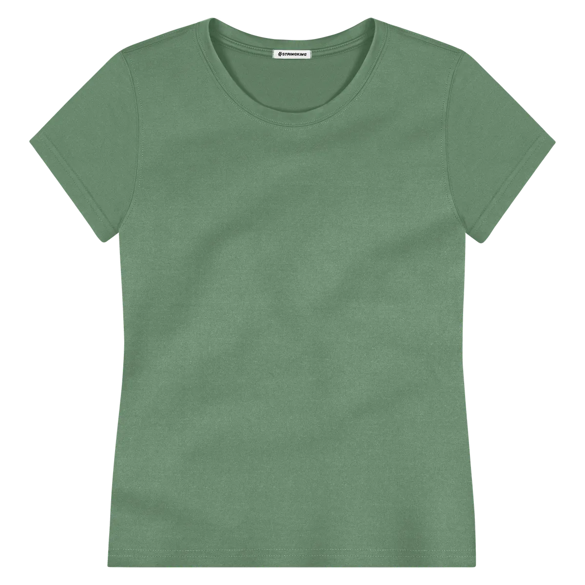 StringKing Women's FlexTech Short Sleeve Crewneck T-Shirt - Sharp Fit, Green, Front