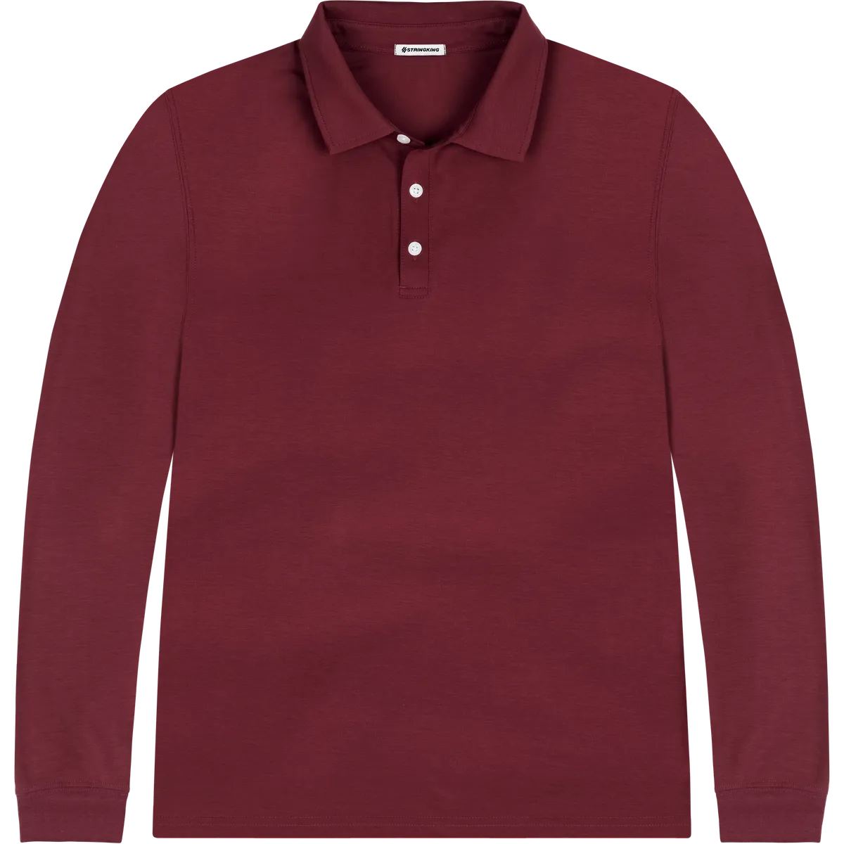 StringKing Men's FlexStyle Long Sleeve Polo - Relaxed Fit, Rhubarb, Front