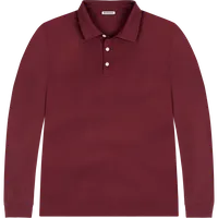 StringKing Men's FlexStyle Long Sleeve Polo - Relaxed Fit, Rhubarb, Front