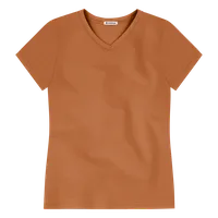 StringKing Women's FlexStyle Short Sleeve V-Neck T-Shirt - Sharp Fit, Bombay Brown, Front