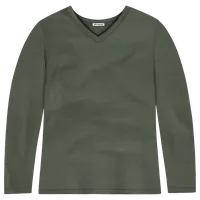 StringKing Women's FlexStyle Long Sleeve V-Neck T-Shirt - Sharp Fit, Thyme, Front