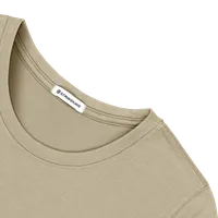 StringKing Women's Pima Cotton Short Sleeve Crewneck T-Shirt - Sharp Fit, Warm Khaki, Detail