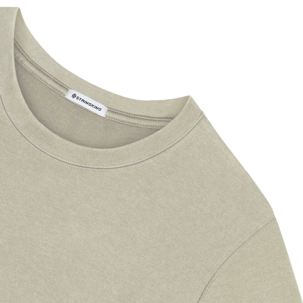 StringKing Women's Heavy Pima Cotton T-Shirt - Relaxed Fit, Khaki Green, Detail