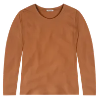 StringKing Women's FlexStyle Long Sleeve Crewneck T-Shirt - Sharp Fit, Bombay Brown, Front