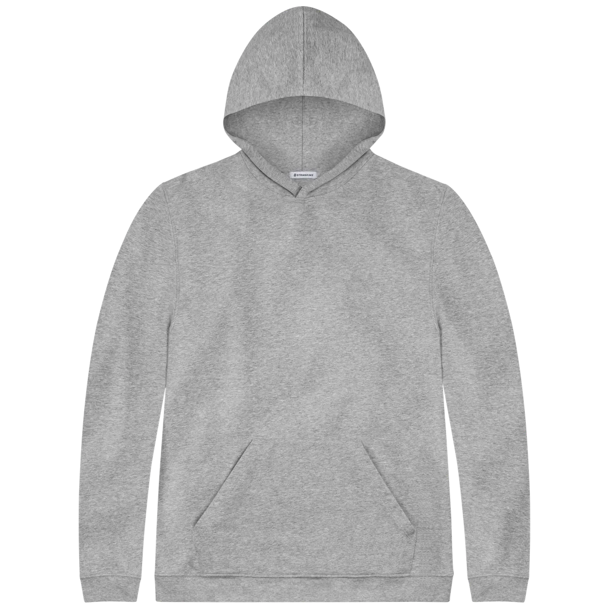 StringKing Men's Pima Cotton Hoodie - Sharp Fit, Heather Gray, Front