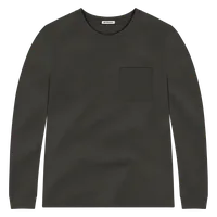 StringKing Men's Pima Jersey Long Sleeve Pocket Tee - Sharp Fit, Peat, Front