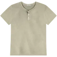 StringKing Men's Pima Cotton Short Sleeve Henley - Relaxed Fit, Khaki Green, Front