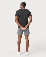 StringKing Men's Pima Jersey Pocket Tee - Sharp Fit, Black, Full Back - Human Model - Top of head to Mid-thigh