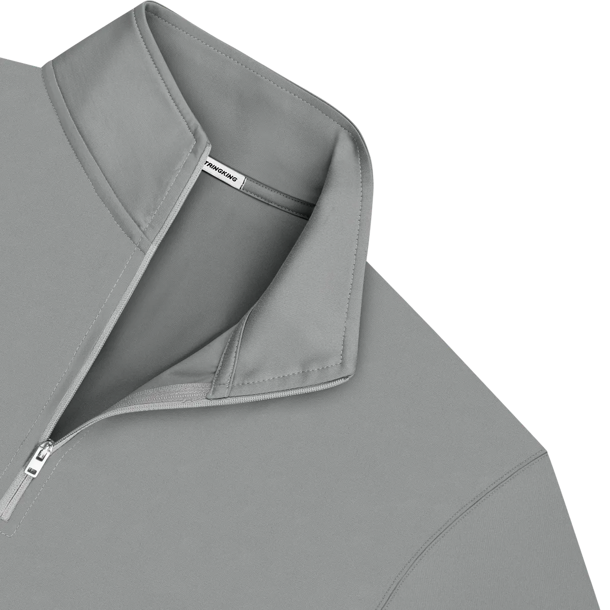StringKing Men's StayCool Quarter Zip - Relaxed Fit, Gray, Detail